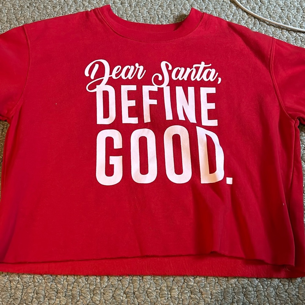cropped christmas sweatshirt